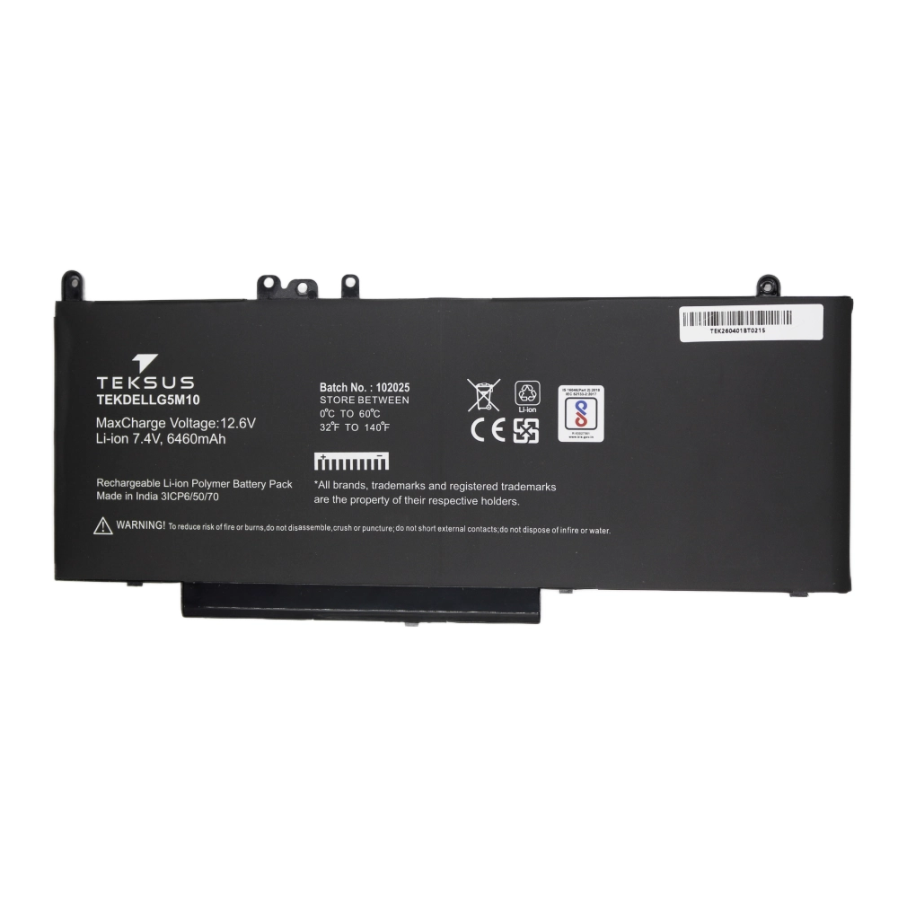 Teksus Laptop Battery Compatible For Dell Latitude E5450 | G5M10 2C view 2